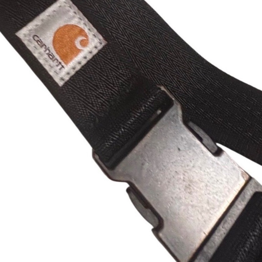 Carhartt Mens Black Elastic Webbing Belt Medium 34-36 WB5660-M Buckle Workwear